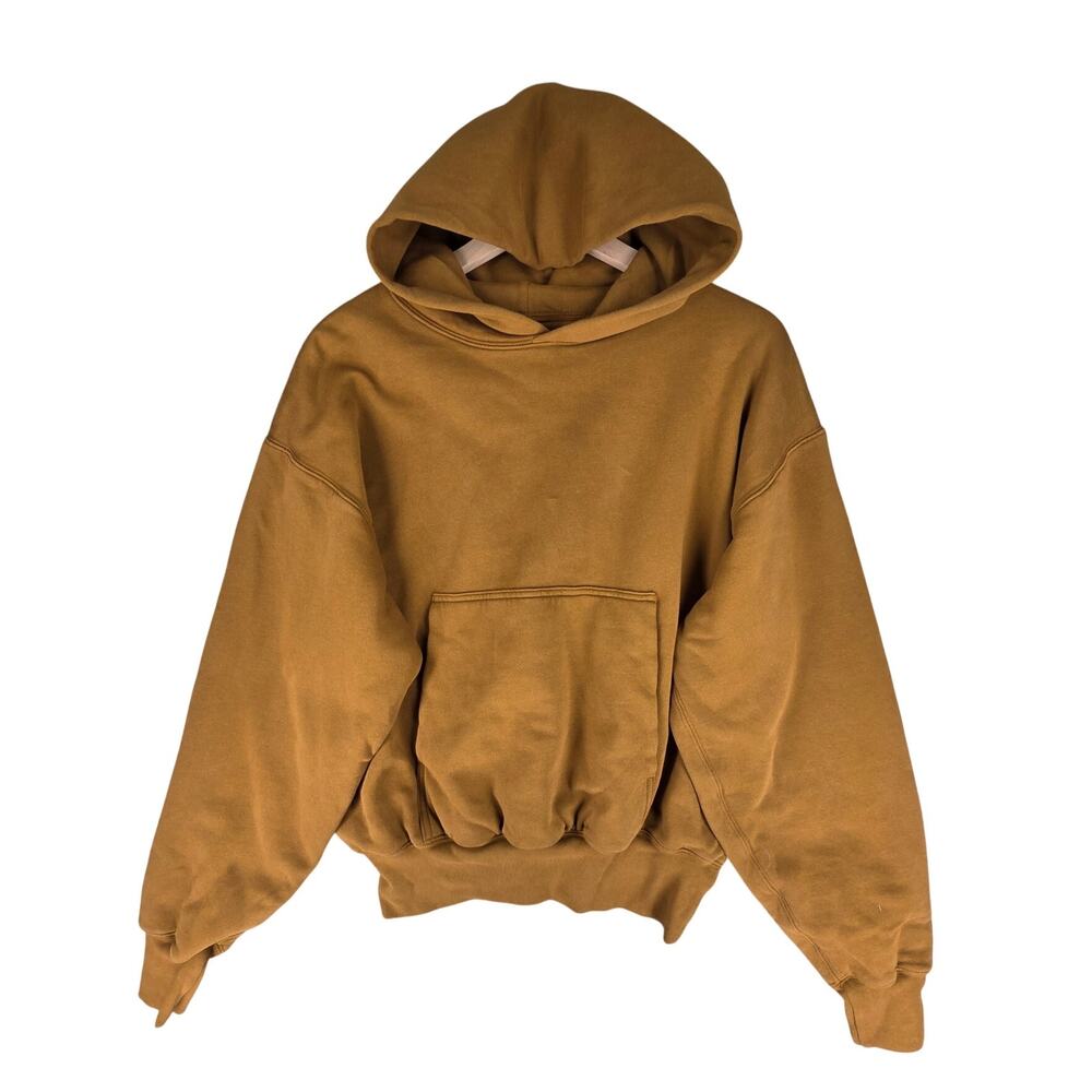 YZY x GAP BROWN DOUBLE LAYER HOODIE SWEATSHIRT – SIZE S – 100% COTTON – NWOT
